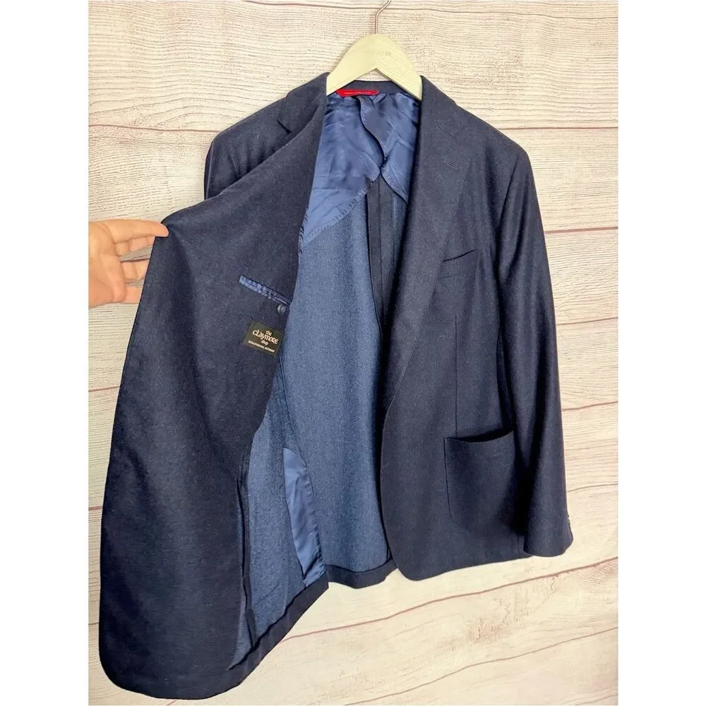 Samuelsohn Loro Piana Sweet Felt Blazer Navy Wool Sport Coat 46R - US 40-42